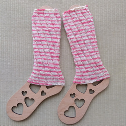 ２wayレッグウォーマー☆ピンクゼブラ色＊洗濯機OK 2枚目の画像