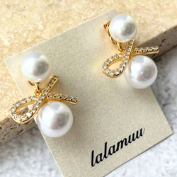 ピアス　パール　揺れる　2Way　普段使い　デイリー　オフィス　カジュアル　結婚式　上品　大ぶり　A1239 2枚目の画像