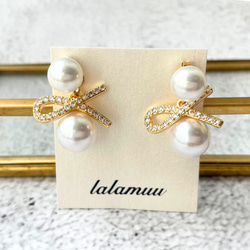 ピアス　パール　揺れる　2Way　普段使い　デイリー　オフィス　カジュアル　結婚式　上品　大ぶり　A1239 3枚目の画像