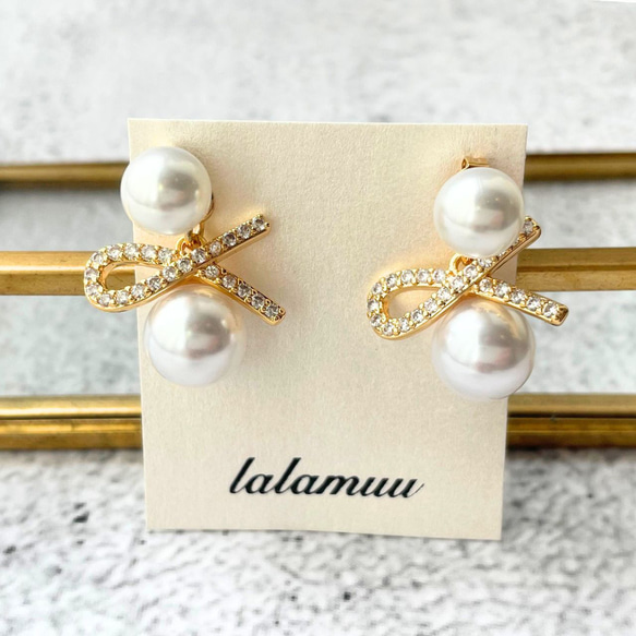 ピアス　パール　揺れる　2Way　普段使い　デイリー　オフィス　カジュアル　結婚式　上品　大ぶり　A1239 3枚目の画像
