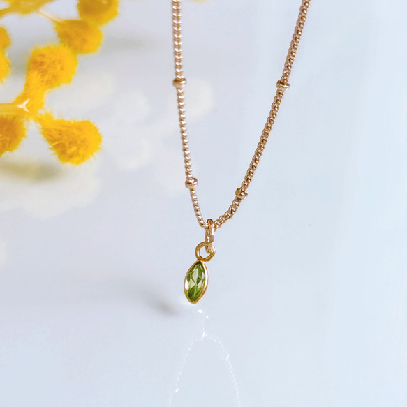 【4wayで大活躍】ミモザカラー セット 14kgf ネックレス シトリン ペリドット 春色 金属アレルギー対応 ギフト 7枚目の画像