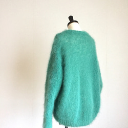 ふわふわ 大きめ　エメラルドグリーン モヘア（ウール）100%　　 3枚目の画像