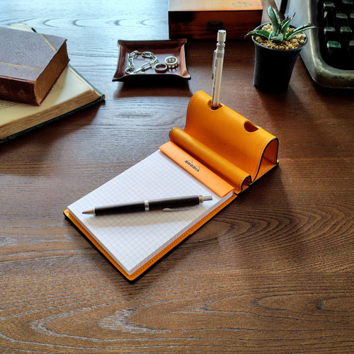 メモパッド付きペンスタンド】RHODIA N°13◇メモ帳◇ペン立て◇スマホ