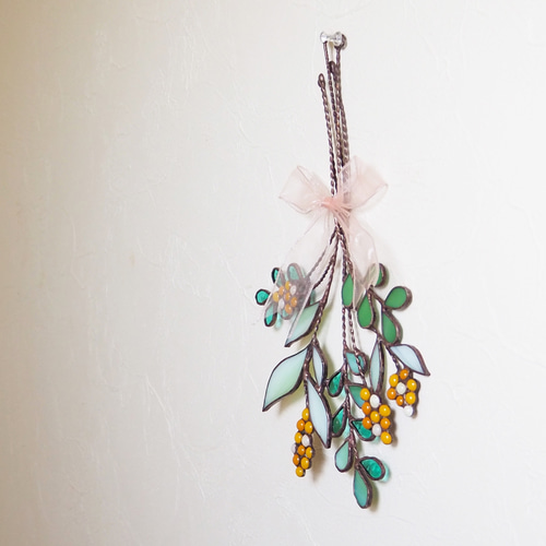 ステンドグラスのミモザのスワッグ スワッグ Unit Glass Studio 通販