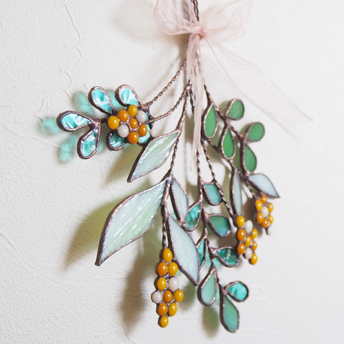 ステンドグラスのミモザのスワッグ スワッグ Unit Glass Studio 通販