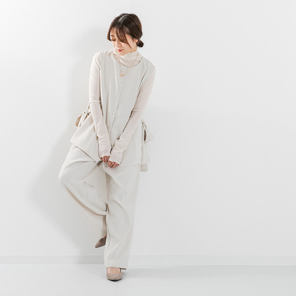 【全３色】洗えるセレモニーベスト サイドリボン ノーカラーAラインベスト 25038 13枚目の画像