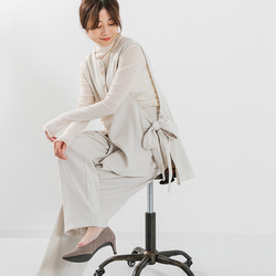 【全３色】洗えるセレモニーベスト サイドリボン ノーカラーAラインベスト 25038 3枚目の画像