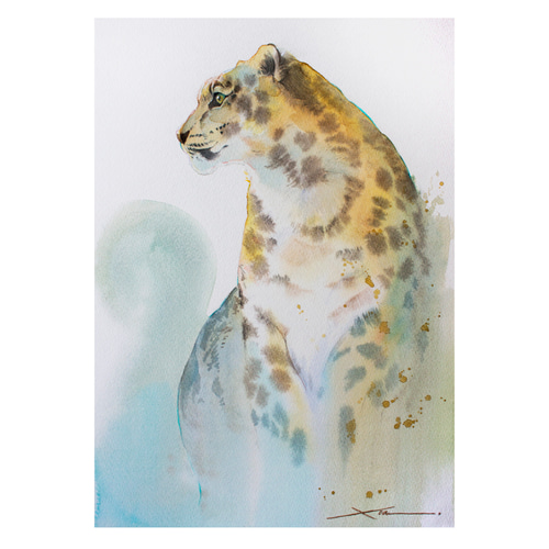 原画 ヒョウ #116 ヒョウ_水彩原画_イラスト イラスト n.akabae 通販 18799124