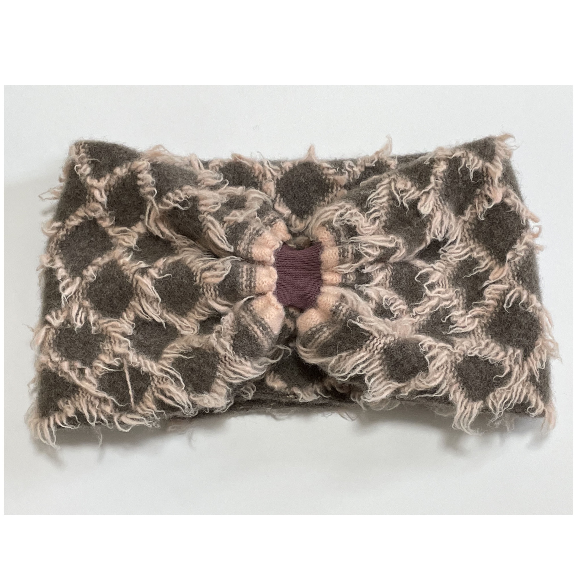 【SALE】シャギーネックウォーマー★モカ×サーモンピンク限定セール