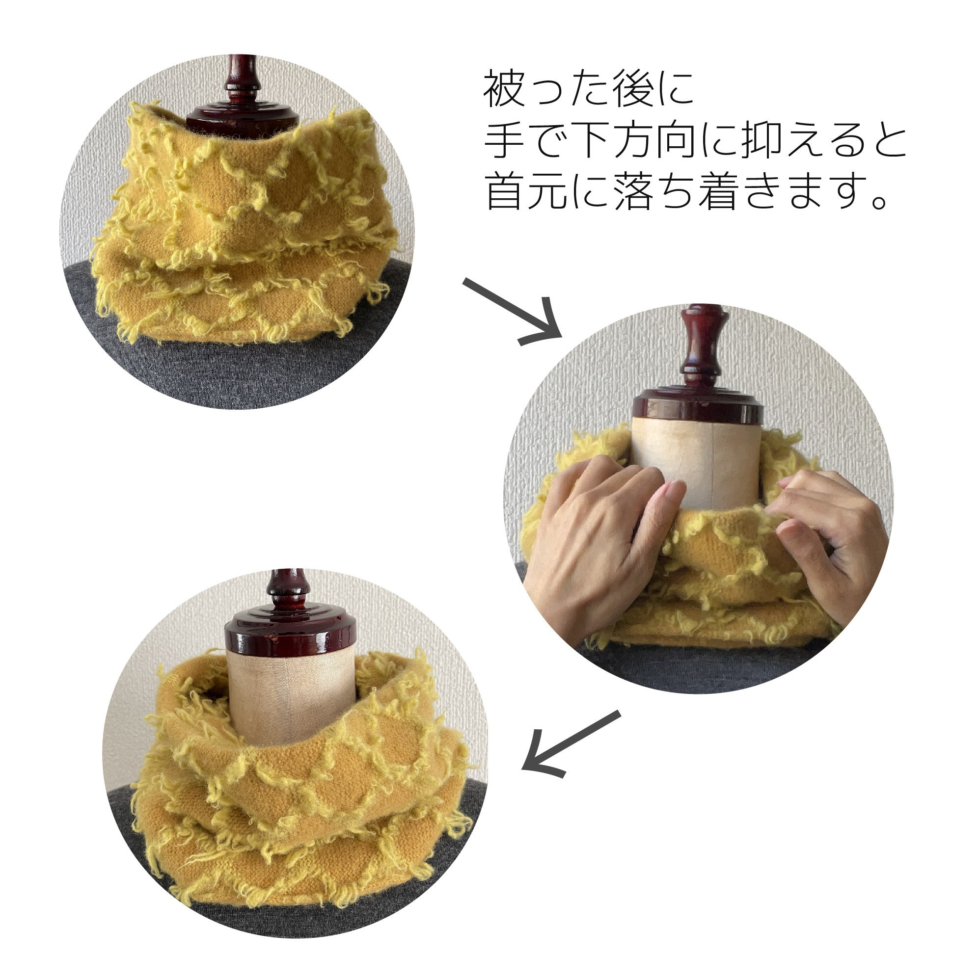 【SALE】シャギーネックウォーマー★モカ×サーモンピンク限定セール