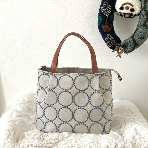 ⚮̈ミナペルホネン　forest tile light blue かくれんぼトート ⚮̈ミナペルホネンforest tile light blue かくれんぼトート