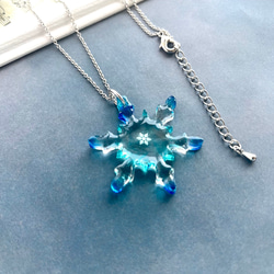 氷翠の雪華（ひょうすいのせっか） ネックレス 雪の結晶 雪化粧