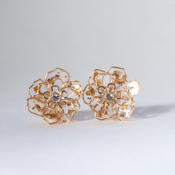 BAEBAE★レオパード柄 14K アクリル イヤリング・ピアス レオパードバックパール ピアス | Atelier MSK
