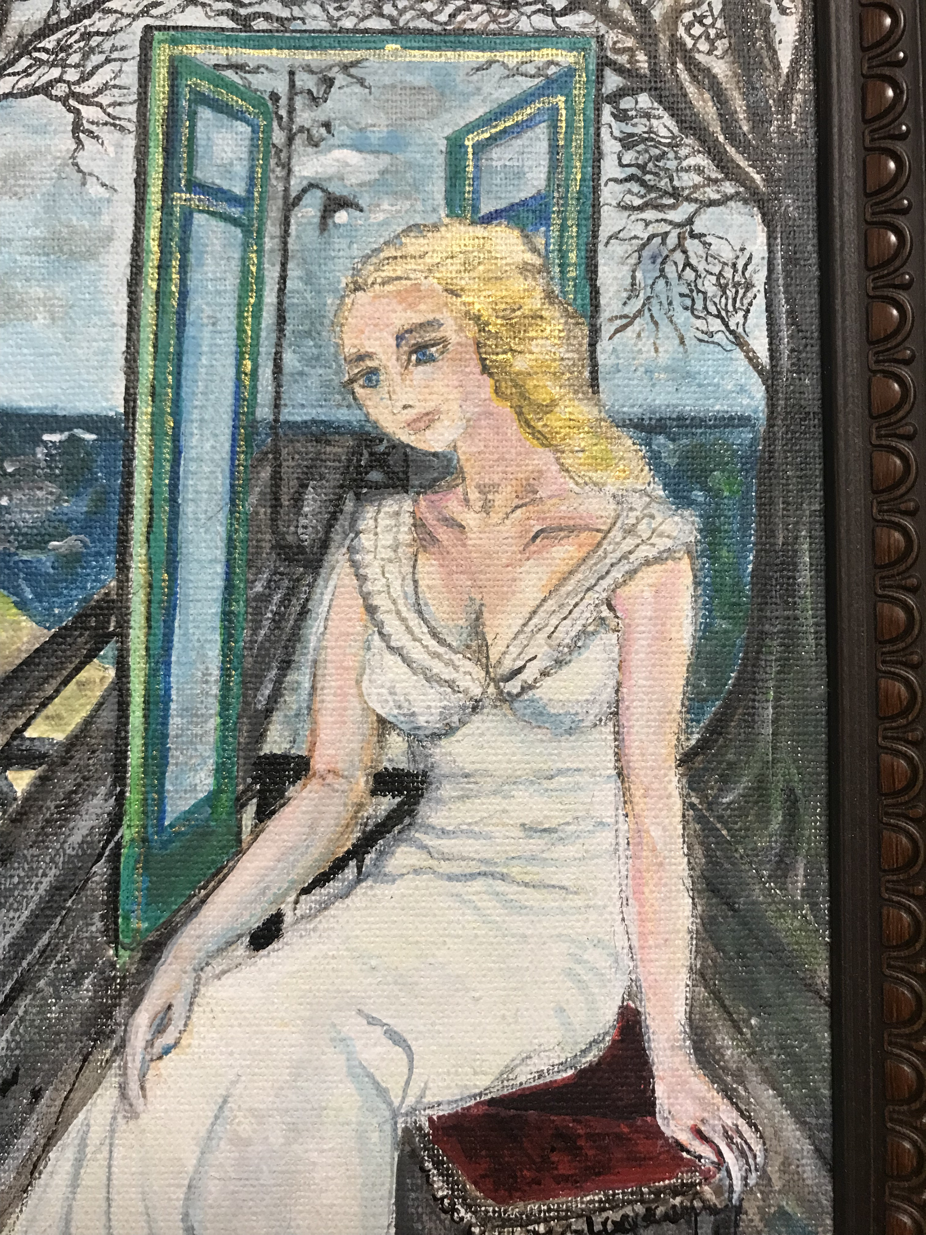 シェルリアリズム運命の女性絵画ペイントアクリル画 シェルリアリズム運命の女性絵画ペイントアクリル画