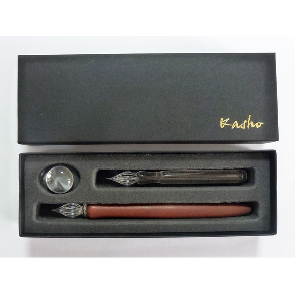 ウッドガラスペン プレミアム TWIN GIFT　WGP-２ TW-GIFT (ブラウン) 1枚目の画像