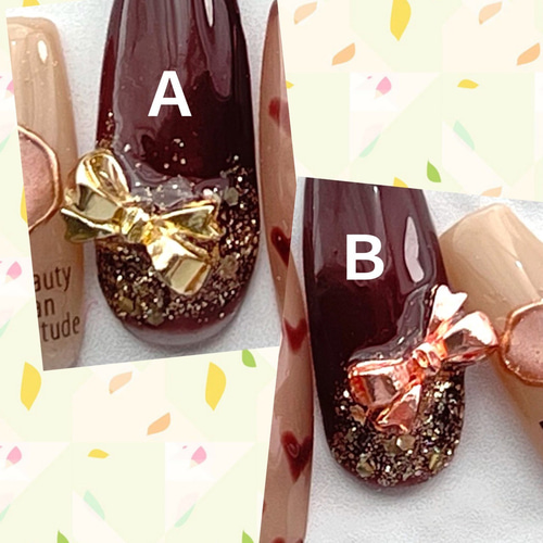 No.3大人可愛い バレンタインネイル チョコレートカラー くすみ