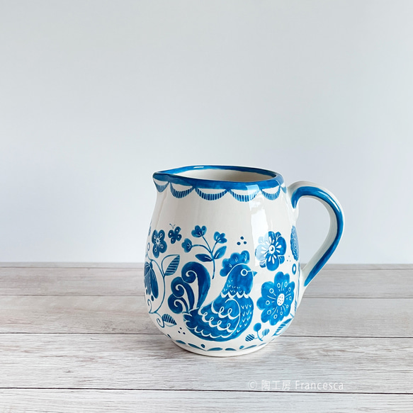 新作】ミルクピッチャー 〜Jardín〜 004SB ミルクピッチャー 陶工房