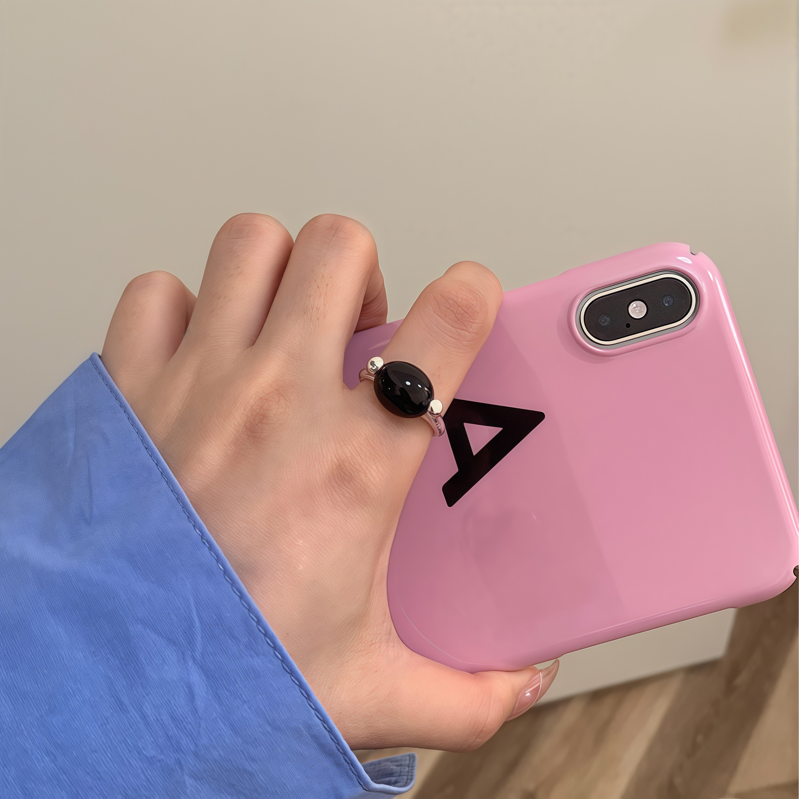 自然の原石が指を飾る！黒|白|天然のオニキス|天然石|S925純銀の指輪| 4,880円