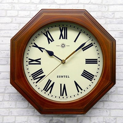 SQ02_R ボンボン 時打ち 振り子時計(八角） ローマ文字 掛け時計