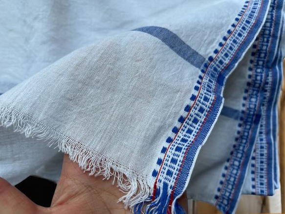 手紡ぎ手織り/93cm×170cm/ガムチャタオル/カディ/インド 13枚目の画像