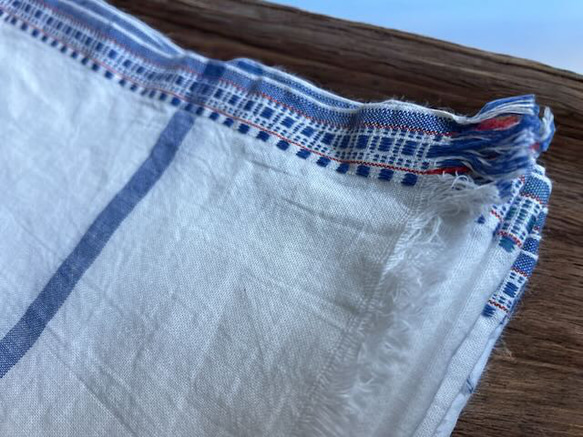 手紡ぎ手織り/93cm×170cm/ガムチャタオル/カディ/インド 11枚目の画像