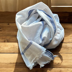 手紡ぎ手織り/93cm×170cm/ガムチャタオル/カディ/インド 6枚目の画像