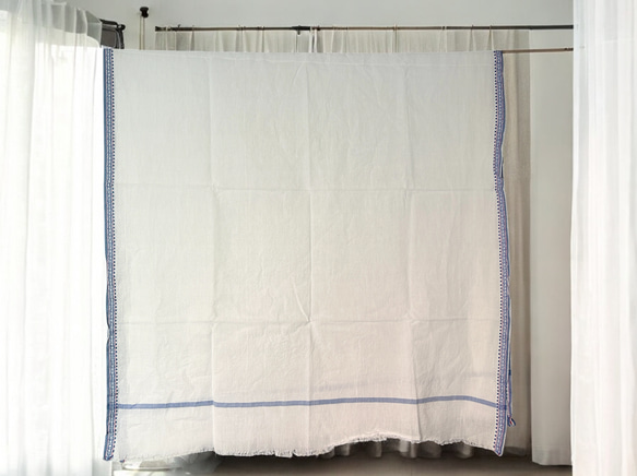 手紡ぎ手織り/93cm×170cm/ガムチャタオル/カディ/インド 5枚目の画像