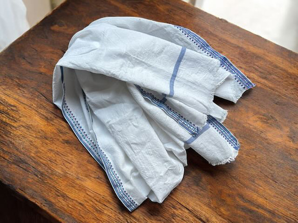 手紡ぎ手織り/93cm×170cm/ガムチャタオル/カディ/インド 3枚目の画像