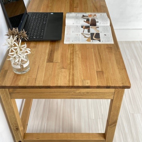 アンティーク テーブル デスク 机 無塗装 無垢材 シャビー