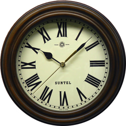 日本製 天然木 角型 レトロ掛け時計 QL696_AN 「スクエア」 掛け時計