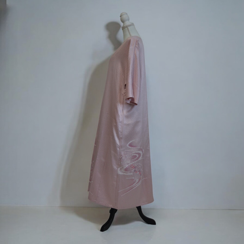 XL ,訪問着リメイク ワンピース ,和柄 正絹 シルク 着物リメイク