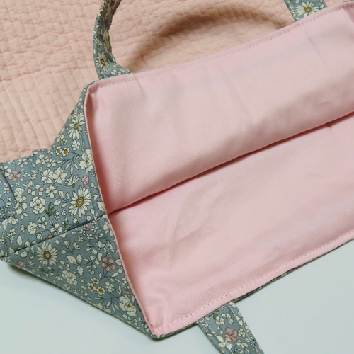 ☆送料無料☆上品可愛い♡花柄♡フリルつき♡ヌビレッスンバッグ