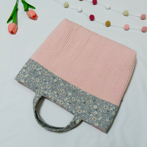 ☆送料無料☆上品可愛い♡花柄♡フリルつき♡ヌビレッスンバッグ
