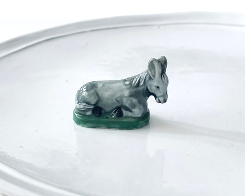 アンティーク　フェーブ フランス製 フェーヴ アンティーク 馬 グレー 陶器 その他インテリア