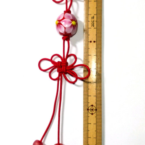 とんぼ玉と組紐のストラップ 几帳と吉祥 その他雑貨 ろばちゃん 通販