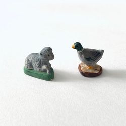 フランス製 フェーヴ アンティーク 商人 水色 陶器 その他インテリア