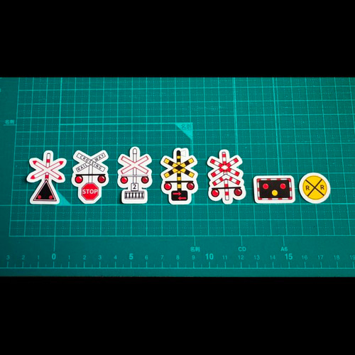 世界の踏切フレークシール 42枚セット① シール・ステッカー Ham Ham