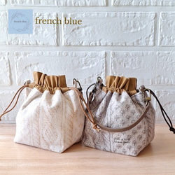 ✮657 ミニ巾着バッグ　pjcリネンファブリック　ハンドメイド　同梱プレゼント ✮657 ミニ巾着バッグ pjcリネンファブリック ハンドメイド 同梱