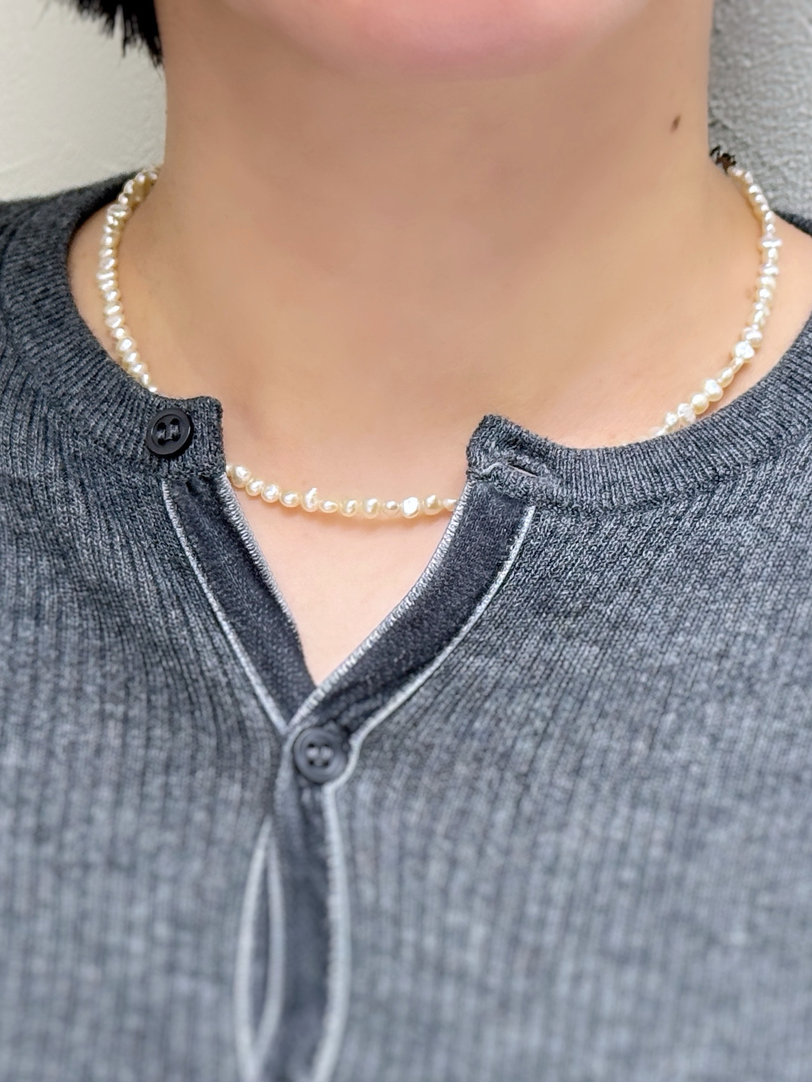小粒淡水パールネックレス [ハレノヒ　ブレスレット　サージカルステンレス　アレルギー対応　2way 卒園式　入学式]