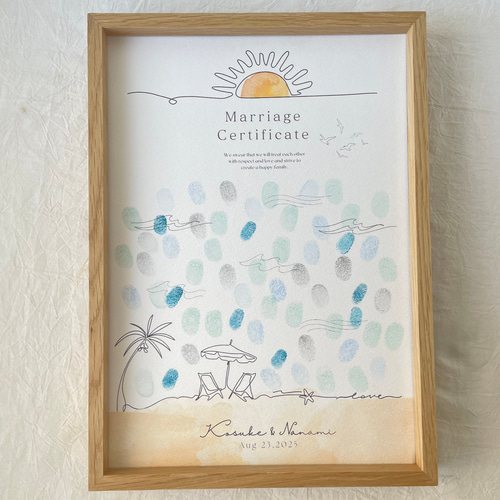 海 マリン 結婚証明書/沖縄挙式/海外挙式/マリン結婚証明/海結婚証明書