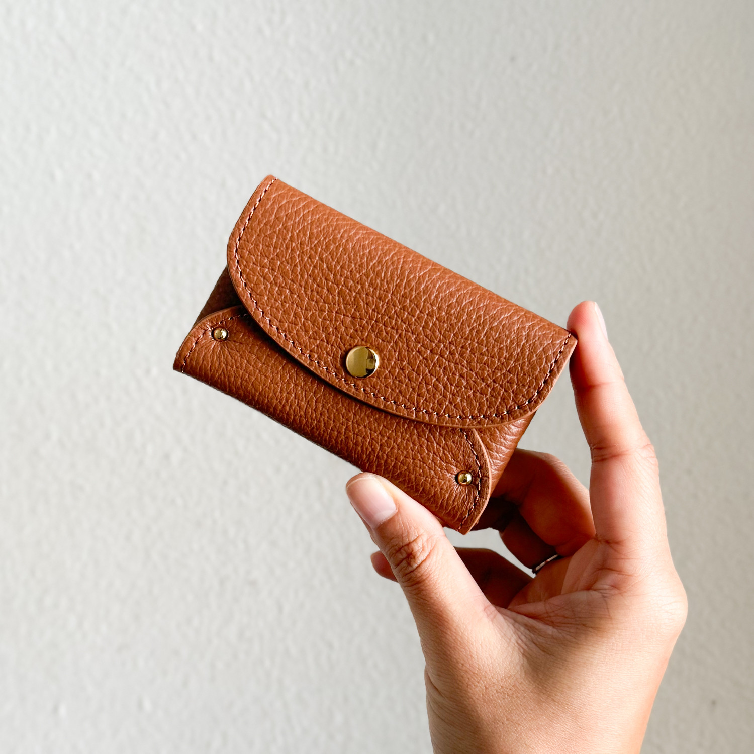 【イタリアンレザー】ミニマルチポーチ((茶色))　/ 小銭入れ・カードケース・名刺入れ・キーケース等で使えます