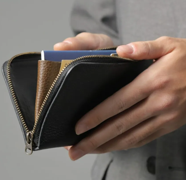 本革長財布 ブラック イタリアンレザー 日本製 縦9cm 横18.5cm 厚み1.5cm  高見え シンプル ビジネス
