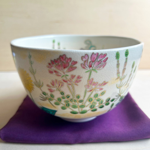 色絵 春の野 抹茶茶碗 茶碗・めし碗 清香〜きよか〜 通販 18802381