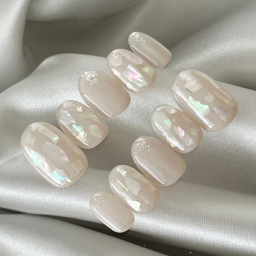 05))バタフライネイル フレンチガーリー うねうね ホワイト ネイル