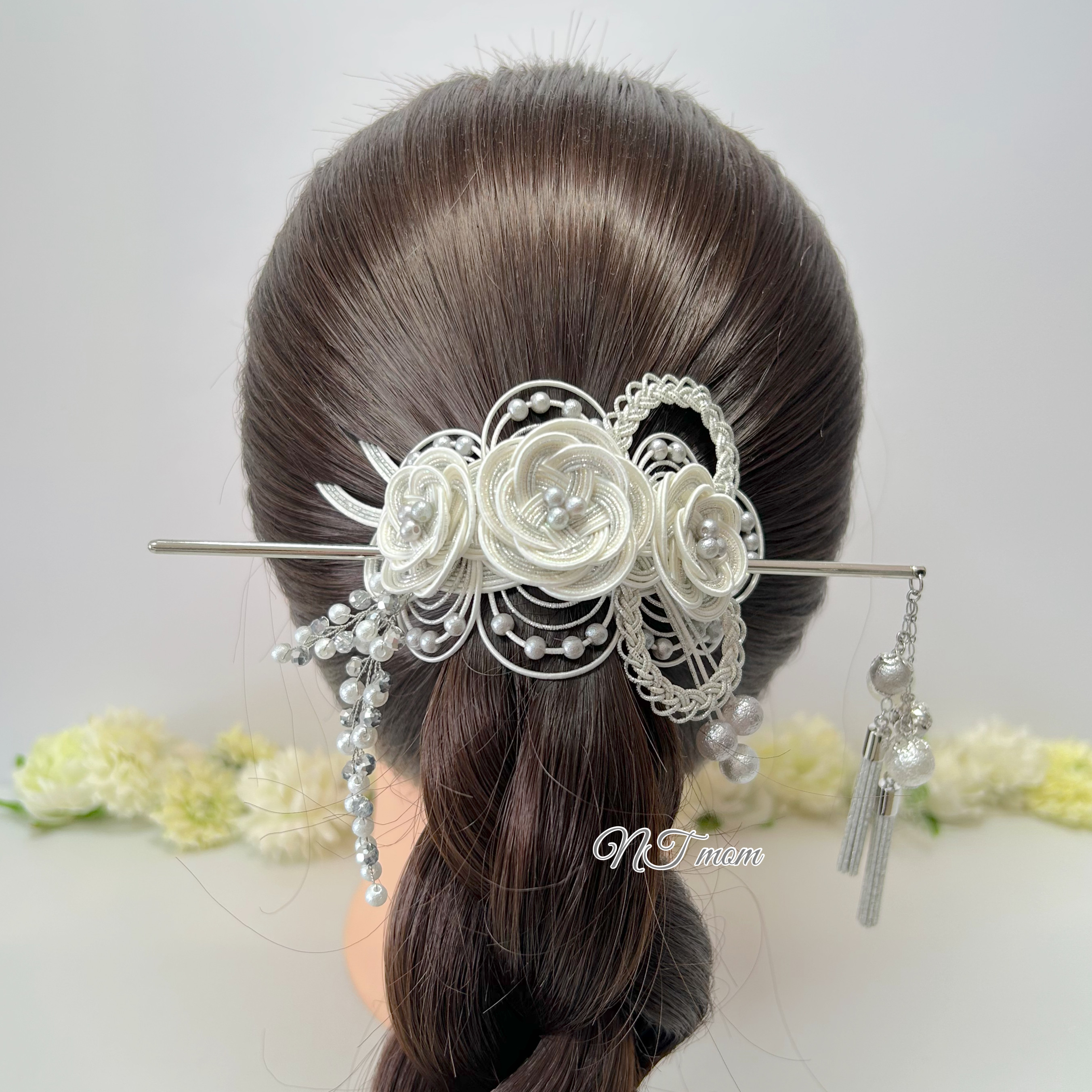 成人式卒業式結婚式・水引マジェステ・三つ二重梅・シルバー