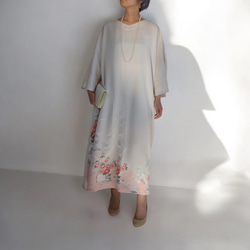 3XL 着物リメイク, 牡丹柄の訪問着,上品ワンピース 着物 おうんちゃん