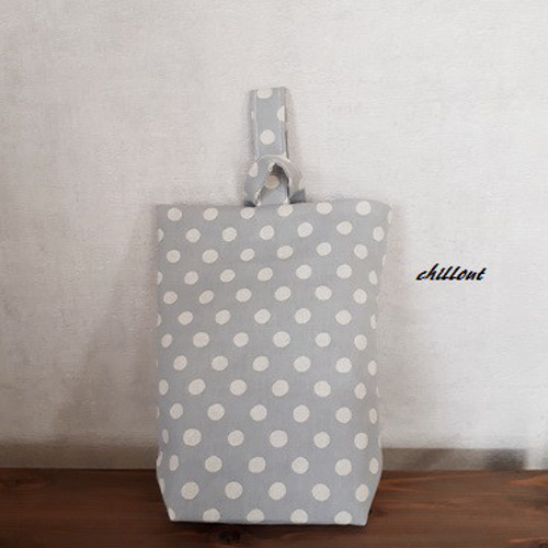 グレー×ブルートーン 5点セット 入園グッズ ソフトリネン】入園バッグ5点セット：ドット：ブルーグレー【0476