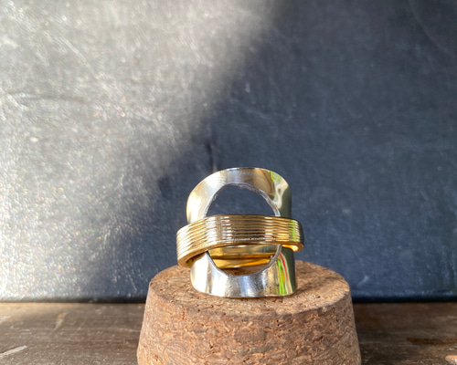 ハンドメイドリング シルバーアクセサリー スプーンリング