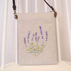 フランス刺繍入りサコッシュ ラベンダー サコッシュ フランス