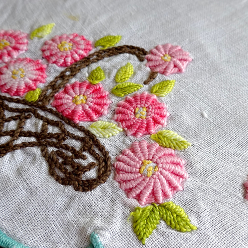 バテンレース刺繍ハンカチ　プレイスマット　アンティーク　スワトウ刺繍　ボビン バテンレース刺繍ハンカチ プレイスマット アンティーク スワトウ刺繍